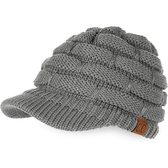 Hatsandscarf Exclusives Women's Ribbed Knit Hat with Brim - Picture 1 of 4